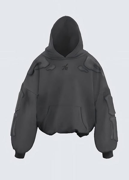 THETLSTUDIO S / black Skeleton Embroidered Hooded