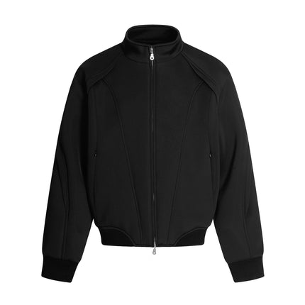 TALKLESSFASHION S / Black top Deconstructed High-Weight Zipper Sweat Set