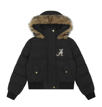 TALKLESSFASHION S / black Warm detachable fur collar hooded cotton jacket women's winter American retro casual thickened bread clothes manufacturer straight hair