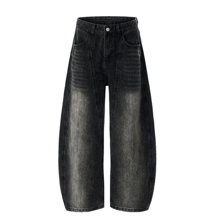 TALKLESSFASHION S / black White Washed Denim jeans