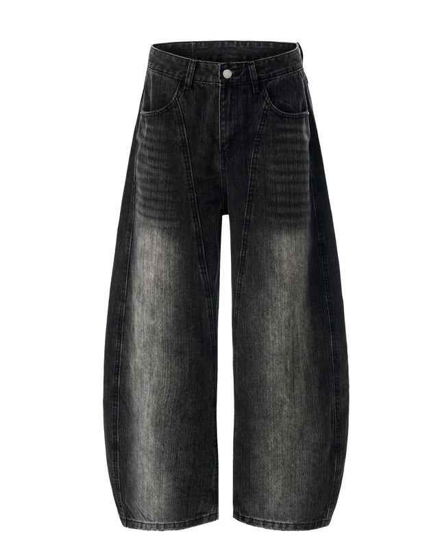 TALKLESSFASHION S / black White Washed Denim jeans