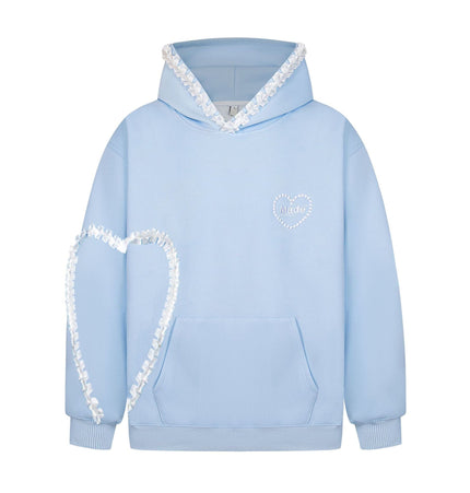 TALKLESSFASHION S / blue 2769 American retro high street trend men's and women's high-end letter embroidery love design men's hooded sweatshirt