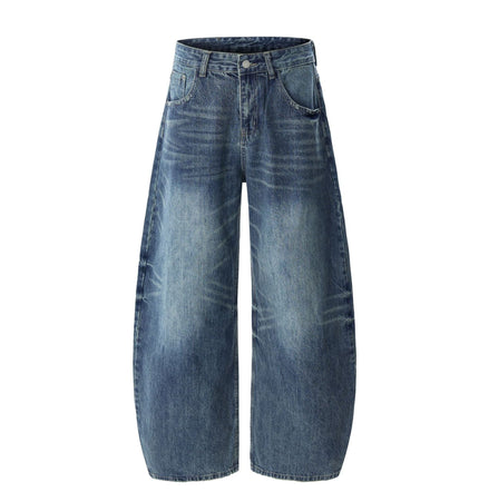 TALKLESSFASHION S / blue American retro silhouette scimitar jeans--2122