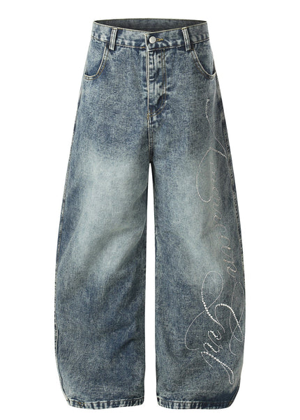 THETLSTUDIO S / blue EON 26 spring new spot American street trendy high street personalized hot diamond design denim trousers men