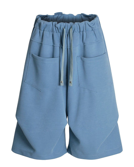 TALKLESSFASHION S / blue K534 American summer high-end versatile street trend pleats reverse design men's loose five-point casual shorts