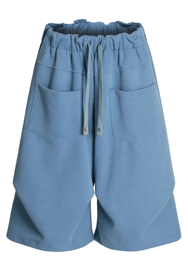 TALKLESSFASHION S / blue K534 American summer high-end versatile street trend pleats reverse design men's loose five-point casual shorts