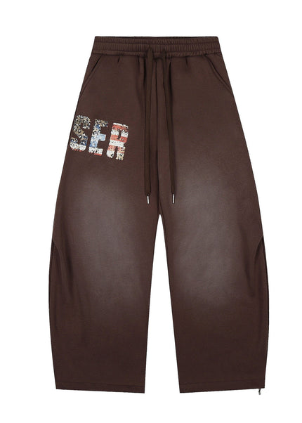 THETLSTUDIO S / Brown Fleece Retro Scimitar Wide-Leg Pants