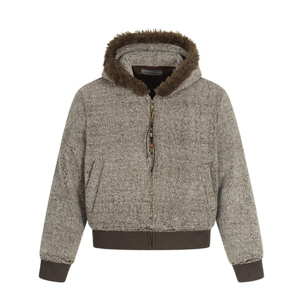 TALKLESSFASHION S / Brown Lamb Wool Small Fragrance Jacket