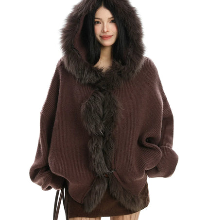 TALKLESSFASHION S / brown Lazy Style Patchwork Fur Sweater