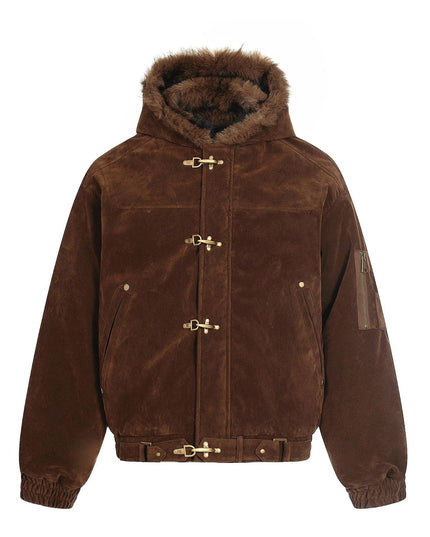TALKLESSFASHION S / Brown Old Money Suede Wool Collar Jacket