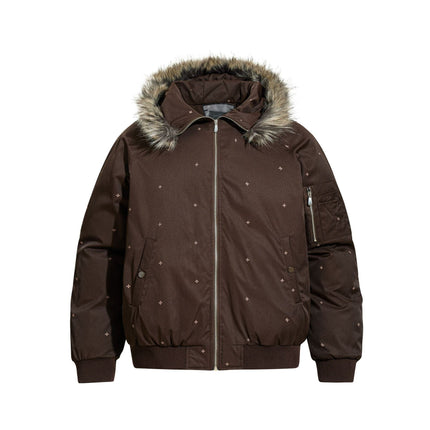 TALKLESSFASHION S / brown Simple Versatile Hooded Padded Jacket