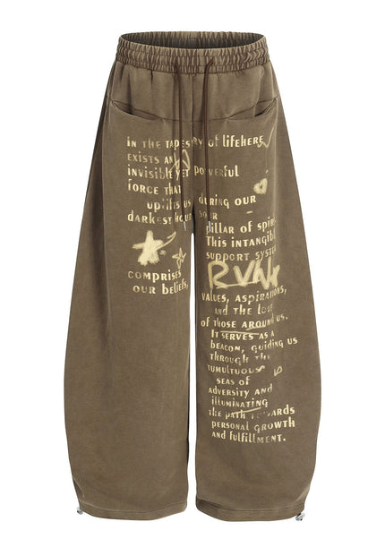 THETLSTUDIO S / brown Washed Scimitar Wide Sweatpants