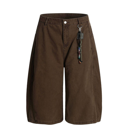 THETLSTUDIO S / Brown (without pendant) L806 American summer high-end versatile street trend simple workwear design men's loose cropped casual shorts