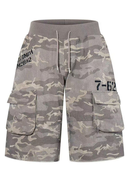 THETLSTUDIO S / camouflage Camo Fringe Cropped Cargo Shorts