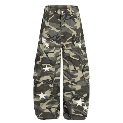 TALKLESSFASHION S / Camouflage New American Street Chao High Street Personality Design Camouflage Casual Pants