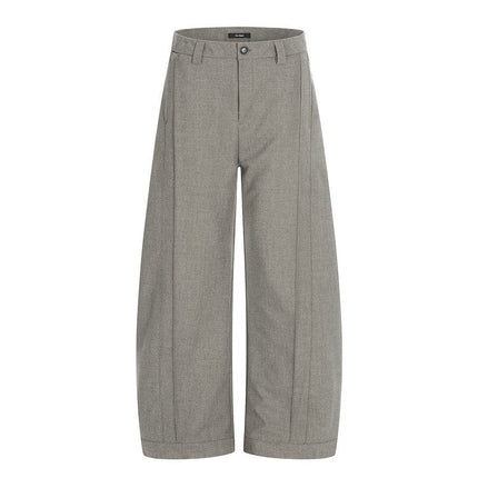 TALKLESSFASHION S / Carbon Black CK6936 GXFortune American Three-Dimensional Silhouette Trousers Men's Straight Loose Premium Drape Casual Commuter Suit Pants
