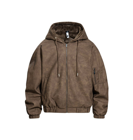 TALKLESSFASHION S / Coffee color Urban Edge Hooded Jacket