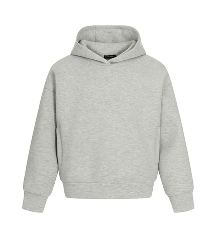 TALKLESSFASHION S / flecking gray 0273 American retro high-end neutral solid color simple design heavy men's short and wide hooded sweatshirt