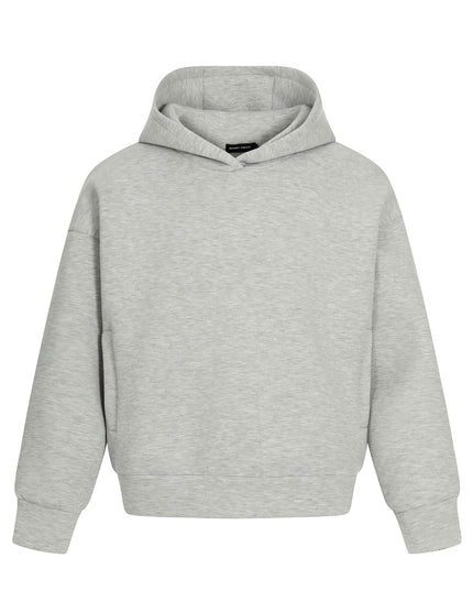 TALKLESSFASHION S / flecking gray 0273 American retro high-end neutral solid color simple design heavy men's short and wide hooded sweatshirt