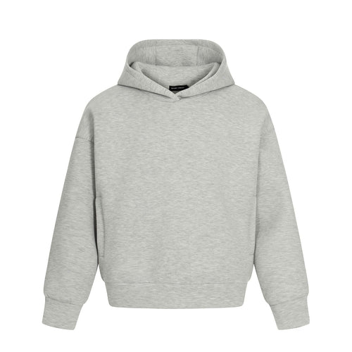 THETLSTUDIO S / flecking gray 0273 American retro high-end neutral solid color simple design heavy men's short and wide hooded sweatshirt