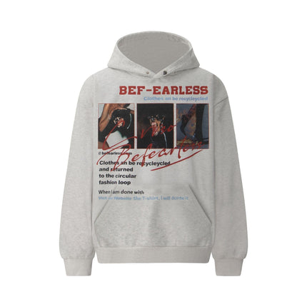 TALKLESSFASHION S / flecking gray 2021 American retro trend heavy composite washed character print design men's hooded loose hooded sweatshirt