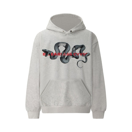 TALKLESSFASHION S / flecking gray 2022 American retro trend heavy compound washed snake year limited design men's hooded loose hooded sweatshirt