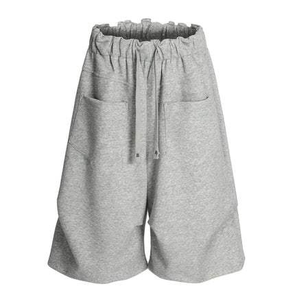 TALKLESSFASHION S / flecking gray K534 American summer high-end versatile street trend pleats reverse design men's loose five-point casual shorts