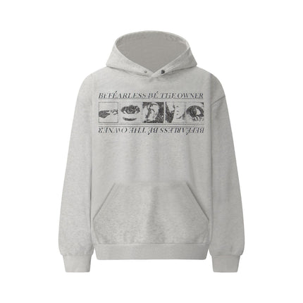 TALKLESSFASHION S / gray 2019 American retro trend heavy compound wash abstract pattern design men's hooded loose hooded sweatshirt