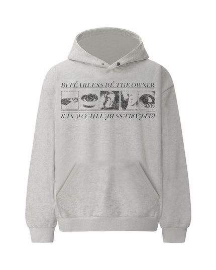TALKLESSFASHION S / gray 2019 American retro trend heavy compound wash abstract pattern design men's hooded loose hooded sweatshirt