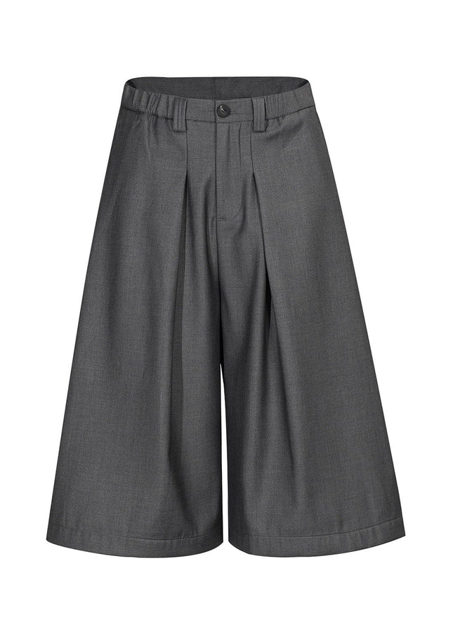 TALKLESSFASHION S / gray D2509 American Retro Unisex Pendant Trendy Pleated Design Men's Loose Casual Capri Shorts