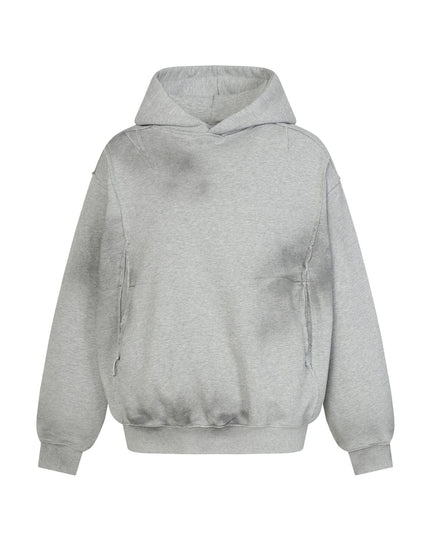 TALKLESSFASHION S / gray Dirty Wash Special Shape Hoodie