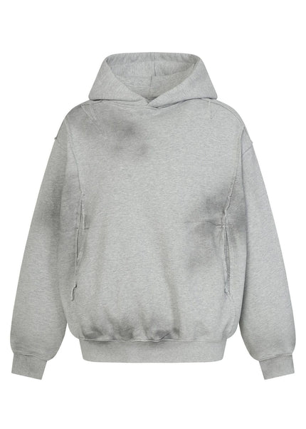 THETLSTUDIO S / gray Dirty Wash Special Shape Hoodie