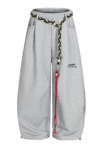 THETLSTUDIO S / gray Fleece Scimitar Wide-Leg Sweatpants