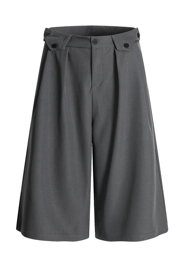 TALKLESSFASHION S / gray K336 American summer high-end versatile street trend solid color pendant design men's loose cropped casual trousers