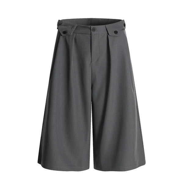 THETLSTUDIO S / gray K336 American summer high-end versatile street trend solid color pendant design men's loose cropped casual trousers — 2