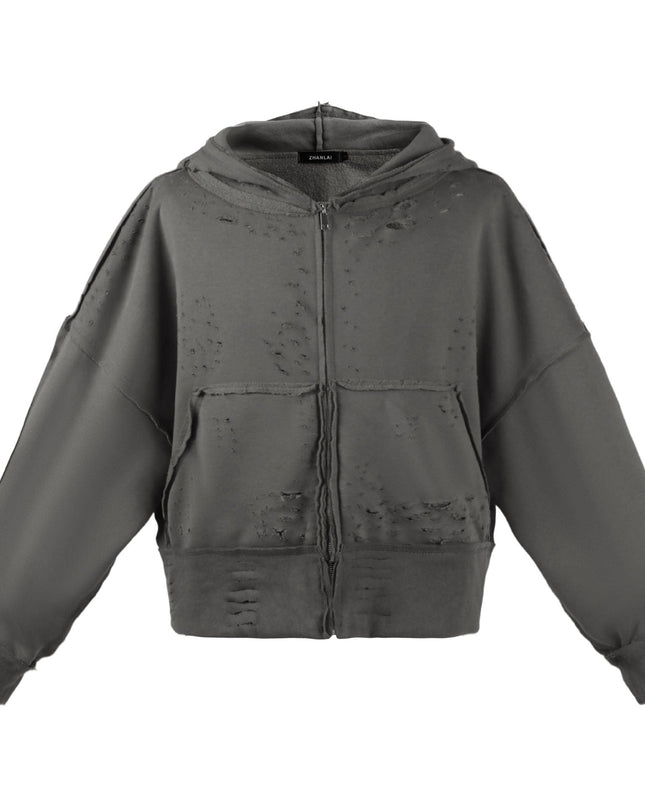 TALKLESSFASHION S / gray Urban Edge Hoodie Jacket