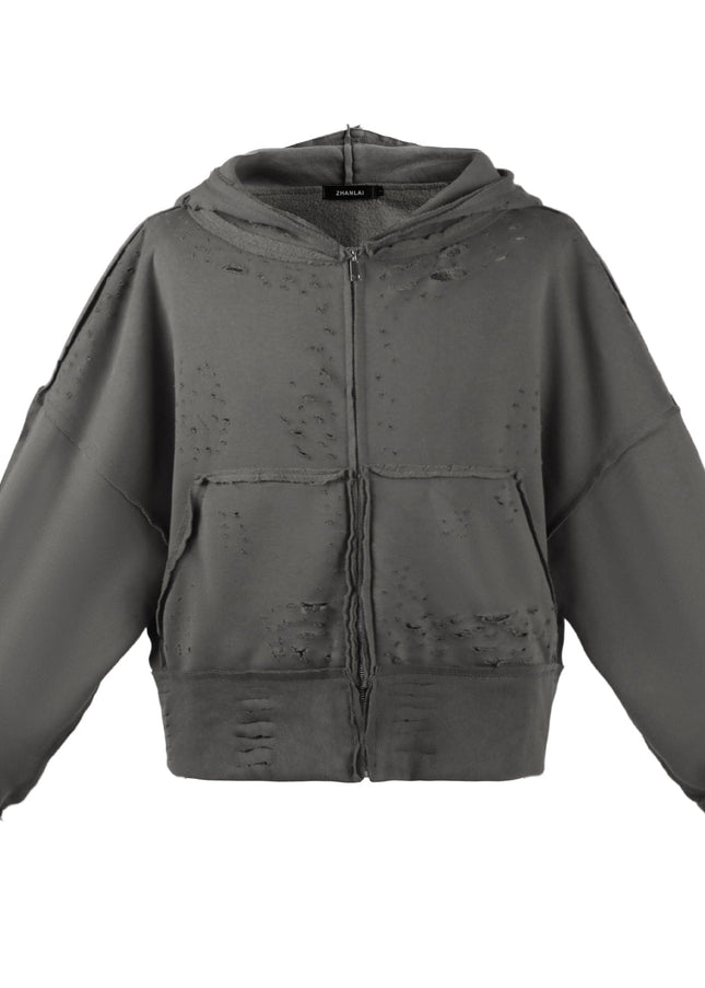 TALKLESSFASHION S / gray Urban Edge Hoodie Jacket