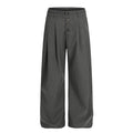 TALKLESSFASHION S / Grey C920 GXFortune American Casual Zen Pleated Straight Striped Trousers Kendo Streamer Draped Casual Pants