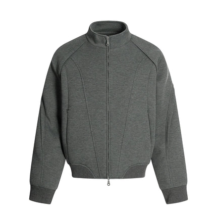 TALKLESSFASHION S / Grey top Deconstructed High-Weight Zipper Sweat Set