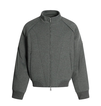 TALKLESSFASHION S / Grey top Deconstructed High-Weight Zipper Sweat Set