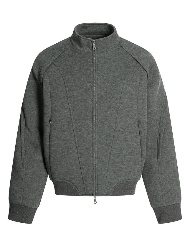 TALKLESSFASHION S / Grey top Deconstructed High-Weight Zipper Sweat Set