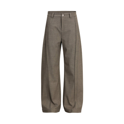 TALKLESSFASHION S / Khaki 26002 GXFortune Retro Deconstructed Design Old Money Style Trousers for Men and Women Loose Casual High-End Straight Pants