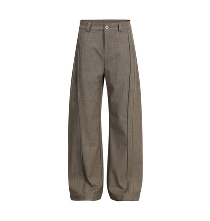 THETLSTUDIO S / Khaki 26002 GXFortune Retro Deconstructed Design Old Money Style Trousers for Men and Women Loose Casual High-End Straight Pants
