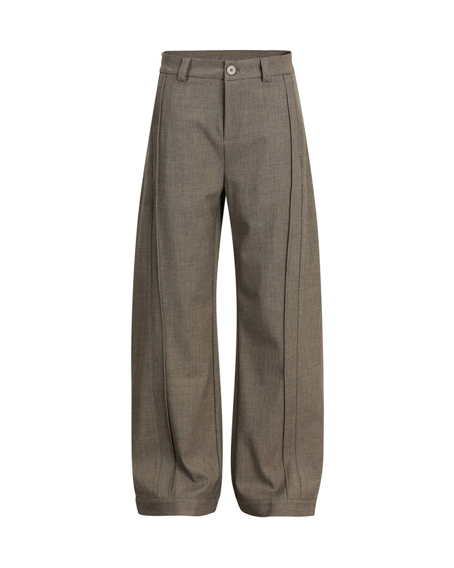 TALKLESSFASHION S / Khaki 26002 GXFortune Retro Deconstructed Design Old Money Style Trousers for Men and Women Loose Casual High-End Straight Pants