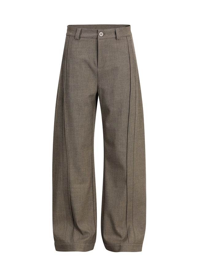 TALKLESSFASHION S / Khaki 26002 GXFortune Retro Deconstructed Design Old Money Style Trousers for Men and Women Loose Casual High-End Straight Pants