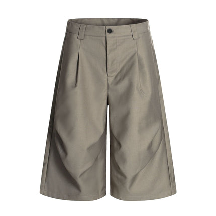 TALKLESSFASHION S / Khaki American Retro Drapy Pleated Suit Pants