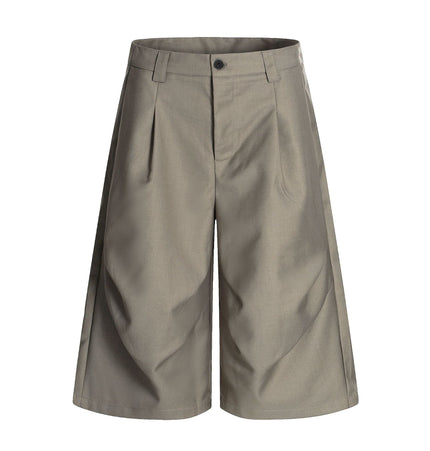 TALKLESSFASHION S / Khaki American Retro Drapy Pleated Suit Pants
