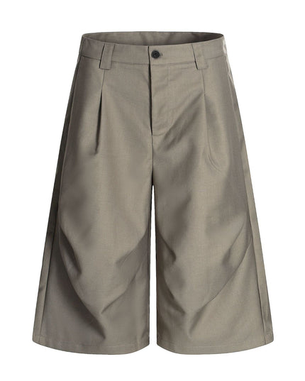 TALKLESSFASHION S / Khaki American Retro Drapy Pleated Suit Pants