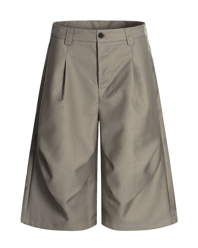 TALKLESSFASHION S / Khaki American Retro Drapy Pleated Suit Pants