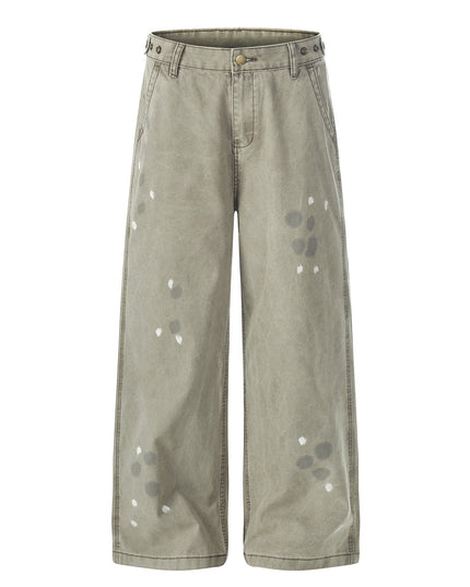 TALKLESSFASHION S / Khaki EON 26 spring new spot American street trendy high street personality splash ink design casual trousers men